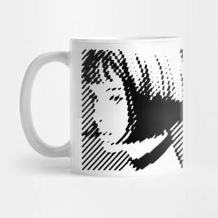 Linocut Pretty Girl Print Art Mug